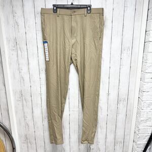 Haggar Pant Men Size 38W X 36L Tan Cool 18 Pro Straight Fit Comfort Stretch NWT